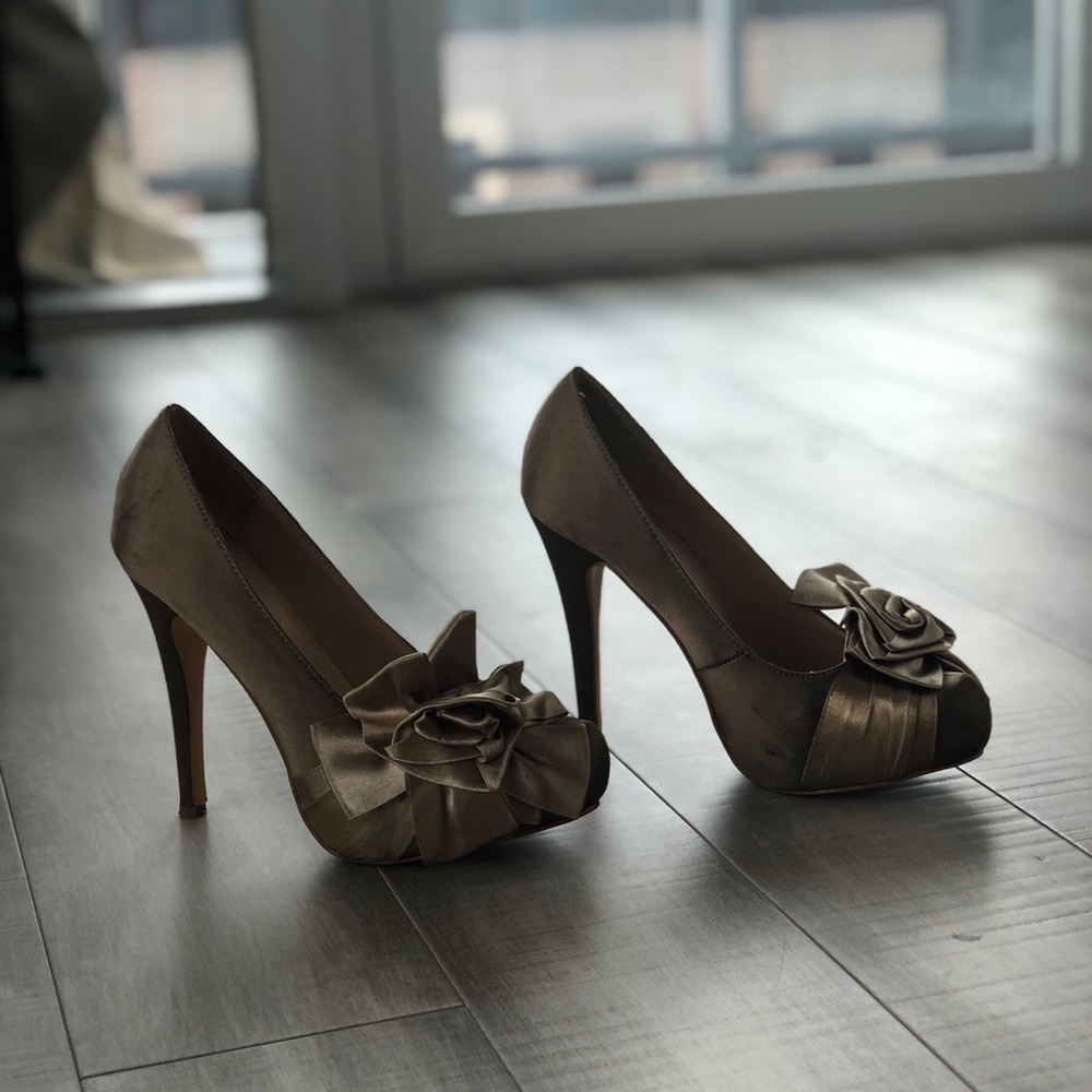 Satin Platform Heel
